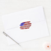 Amerikaanse vlag in veren ronde sticker (Envelop)
