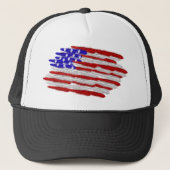 Amerikaanse vlag in veren trucker pet (Voorkant)