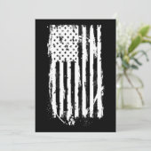 Amerikaanse vlag in witte distressed look kaart (Staand voorkant)