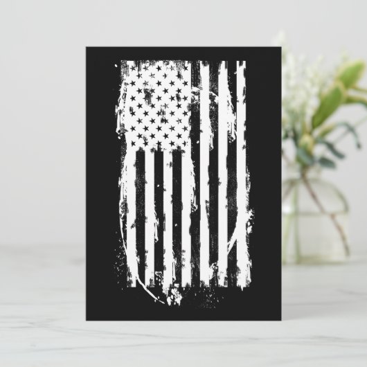 Amerikaanse vlag in witte distressed look kaart (Staand voorkant)