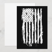 Amerikaanse vlag in witte distressed look kaart (Voorkant / Achterkant)
