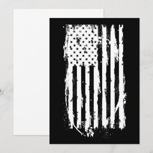 Amerikaanse vlag in witte distressed look kaart (Voorkant / Achterkant)