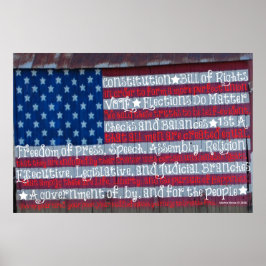 Amerikaanse vlag in woorden - WordArt™ Poster