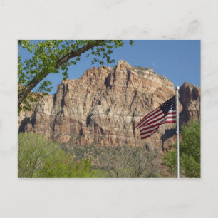 Amerikaanse vlag in Zion National Park I Briefkaart