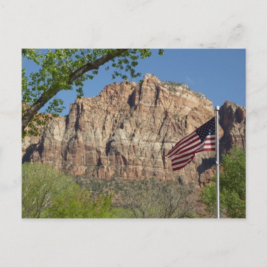 Amerikaanse vlag in Zion National Park I Briefkaart (Voorkant)
