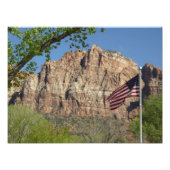 Amerikaanse vlag in Zion National Park I Foto Afdruk (Voorkant)
