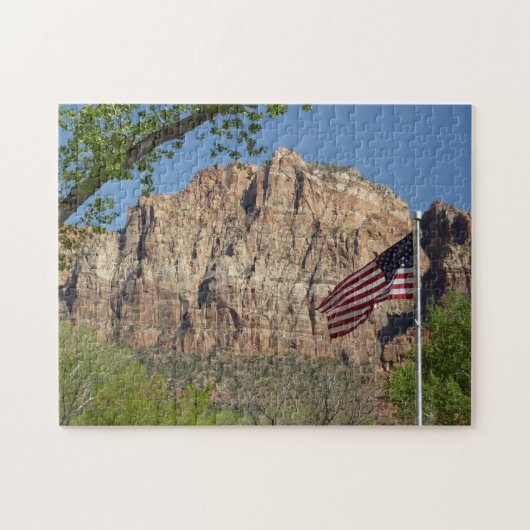 Amerikaanse vlag in Zion National Park I Legpuzzel (Horizontaal)
