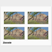 Amerikaanse vlag in Zion National Park I Rechthoekige Sticker (Vel)