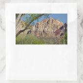 Amerikaanse vlag in Zion National Park I Rechthoekige Sticker (Tas)