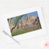 Amerikaanse vlag in Zion National Park I Rechthoekige Sticker (Envelop)