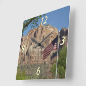Amerikaanse vlag in Zion National Park I Vierkante Klok (Hoek)