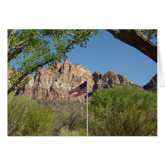 Amerikaanse vlag in Zion National Park II (Voorkant Horizontaal)