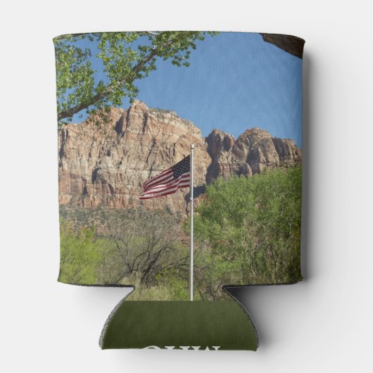 Amerikaanse vlag in Zion National Park II Blikjeskoeler (Achterkant)