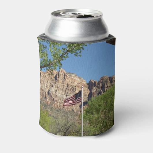 Amerikaanse vlag in Zion National Park II Blikjeskoeler (Blikje Achterkant)