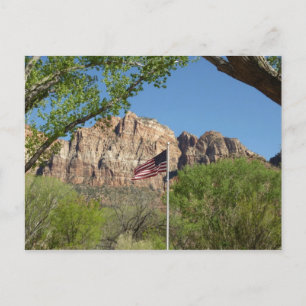 Amerikaanse vlag in Zion National Park II Briefkaart