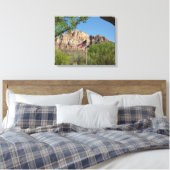 Amerikaanse vlag in Zion National Park II Canvas Afdruk (Insitu (Slaapkamer))