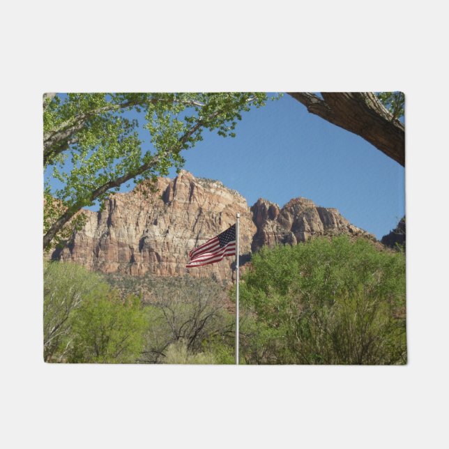 Amerikaanse vlag in Zion National Park II Deurmat (Voorkant)