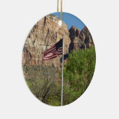 Amerikaanse vlag in Zion National Park II Keramisch Ornament (Rechts)