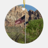 Amerikaanse vlag in Zion National Park II Keramisch Ornament (Voorkant)