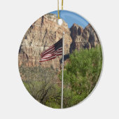 Amerikaanse vlag in Zion National Park II Keramisch Ornament (Links)