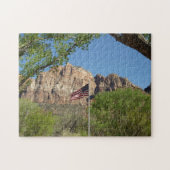 Amerikaanse vlag in Zion National Park II Legpuzzel (Horizontaal)
