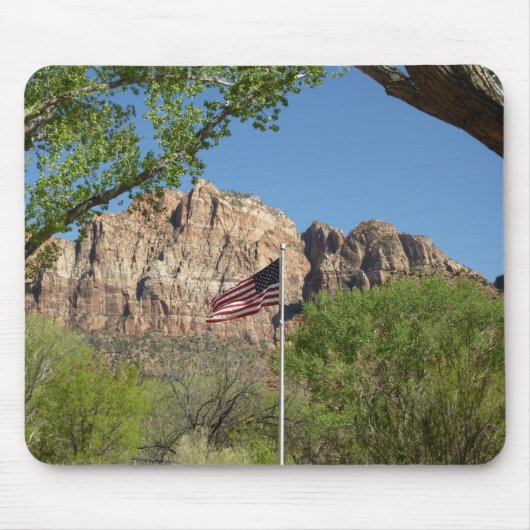 Amerikaanse vlag in Zion National Park II Muismat (Voorkant)