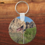 Amerikaanse vlag in Zion National Park II Sleutelhanger (Achterkant)