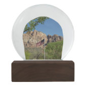 Amerikaanse vlag in Zion National Park II Sneeuwbol (Achterkant)