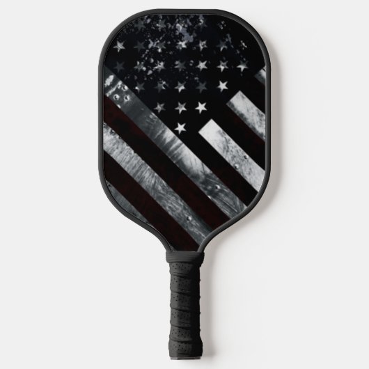 Amerikaanse vlag industriële grunge pickleball paddle (Voorkant)
