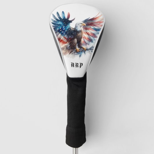 *~* Amerikaanse vlag .. Initialen USA Bald Eagle A Golfheadcover (Voorkant)