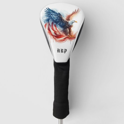 *~* Amerikaanse vlag .. Initialen USA Bald Eagle A Golfheadcover (Voorkant)