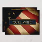 AMERIKAANSE VLAG - INVITATIE KAART (Voorkant / Achterkant)