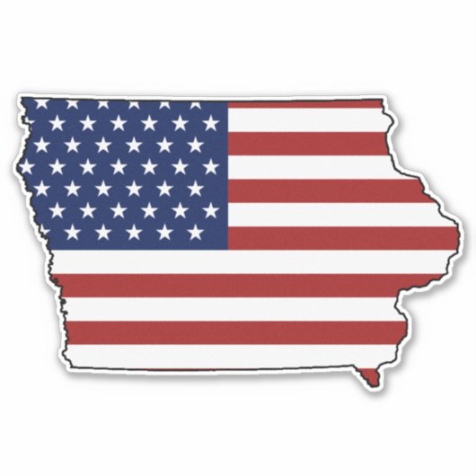 Amerikaanse vlag Iowa Sticker (Voorkant)