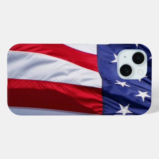 Amerikaanse vlag iPhone 15 hoesje (Achterkant (horizontaal))