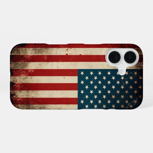 Amerikaanse vlag iPhone 16 hoesje (Achterkant horizontaal)