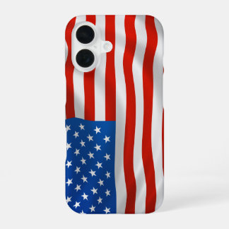 Amerikaanse vlag iPhone 16 Hoesje trots zwaaien