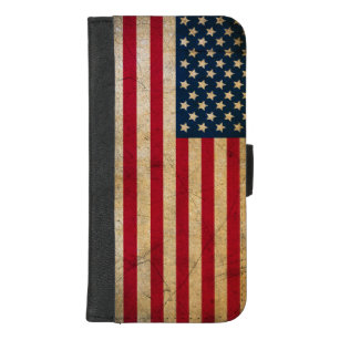  Amerikaanse vlag iPhone 8/7 Plus Wallet Case iPhone 8/7 Plus Portemonnee Hoesje
