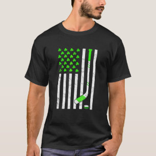 Amerikaanse vlag Irish Hockey Shamrock St Patricks T-shirt