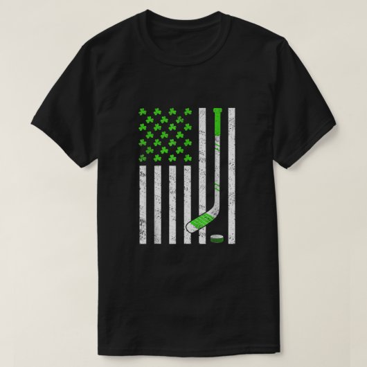 Amerikaanse vlag Irish Hockey Shamrock St Patricks T-shirt (Design voorkant)