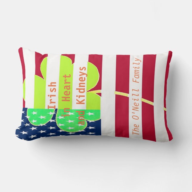 Amerikaanse vlag Irish Shamrock Clover St. Patrick Kussen (Voorkant)