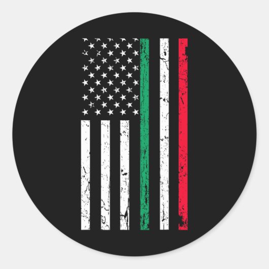 Amerikaanse vlag Italiaanse Amerikaanse Pride 4th  Ronde Sticker (Voorkant)