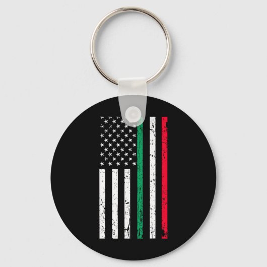 Amerikaanse vlag Italiaanse Amerikaanse Pride 4th  Sleutelhanger (Voorkant)