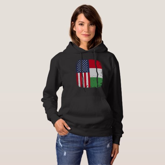 Amerikaanse vlag Italië Hoodie (Voorkant volledig)