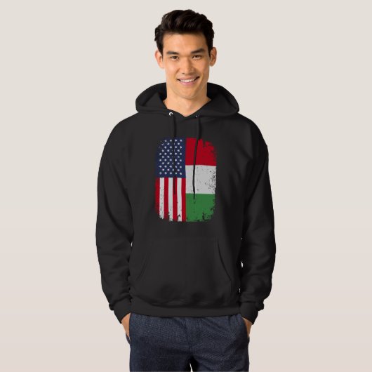 Amerikaanse vlag Italië Hoodie (Voorkant volledig)