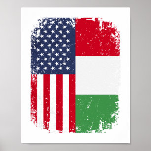Amerikaanse vlag Italië Poster