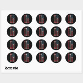  Amerikaanse vlag jager Ronde Sticker (Vel)