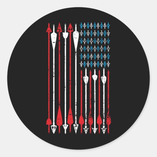  Amerikaanse vlag jager Ronde Sticker (Voorkant)