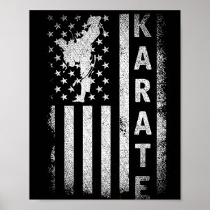 Amerikaanse Vlag Japan Vechtkunst Ninja Geschenk K Poster