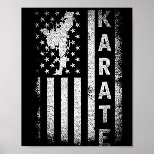 Amerikaanse Vlag Japan Vechtkunst Ninja Geschenk K Poster (Voorkant)
