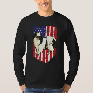 Amerikaanse Vlag Japanse Chin 4 juli VS T-shirt